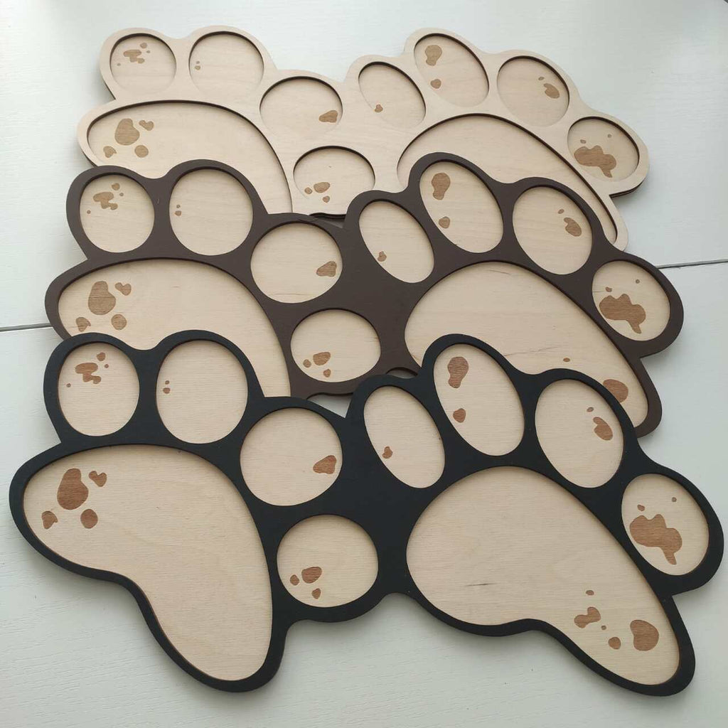 Pfoten-Bilderrahmen aus Holz – Platz für 10 Fotos