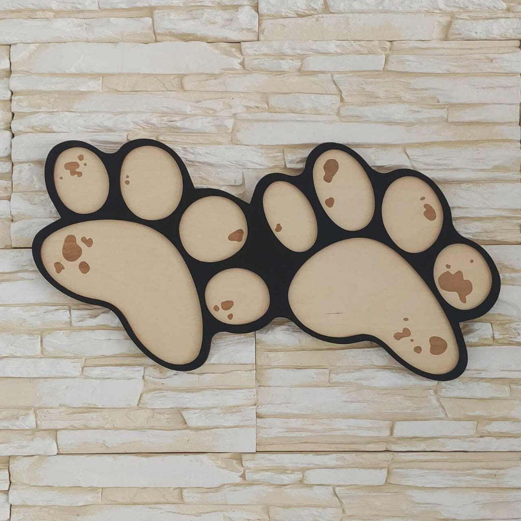 Pfoten-Bilderrahmen aus Holz – Platz für 10 Fotos