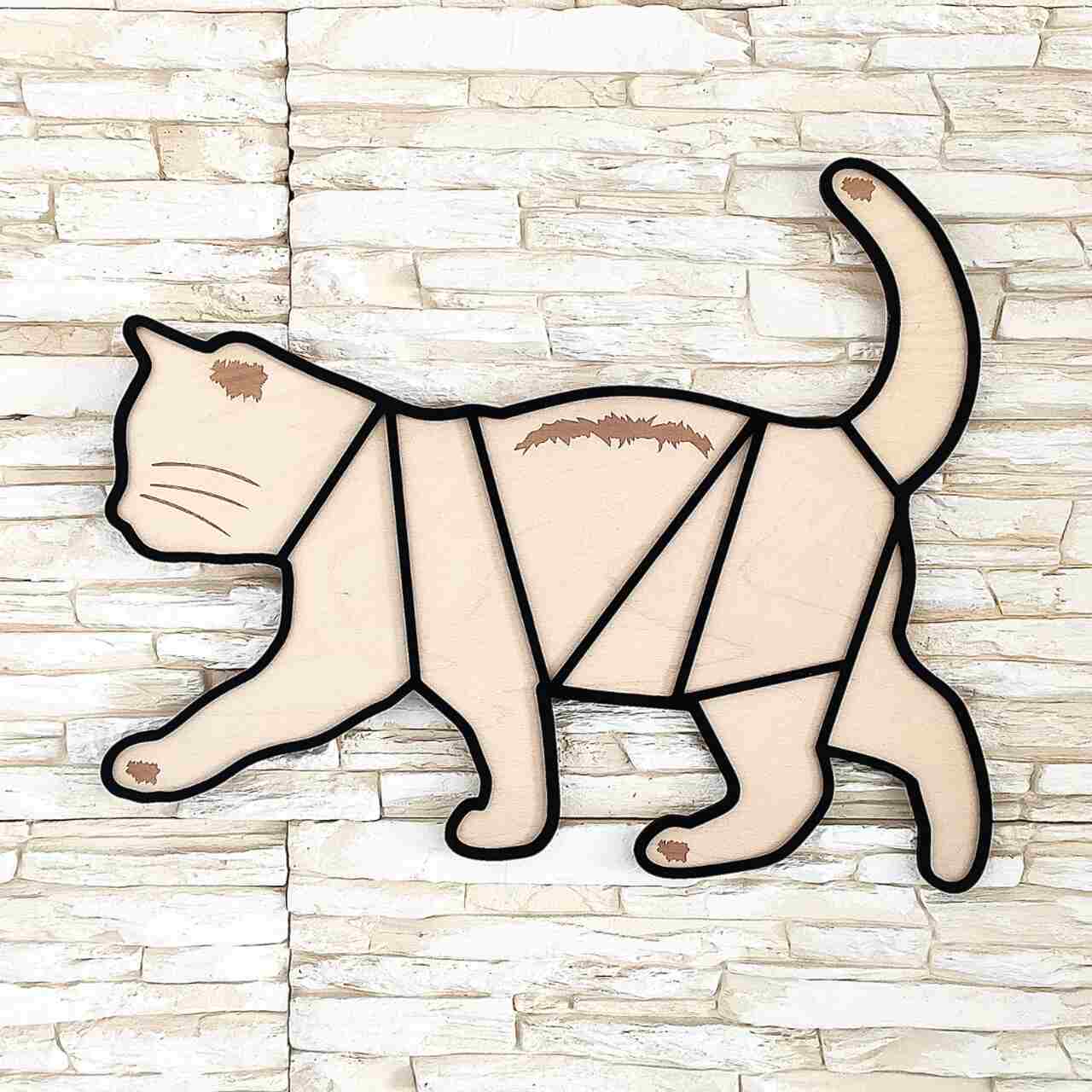 Katzen-Bilderrahmen aus Holz – Platz für 9 Fotos