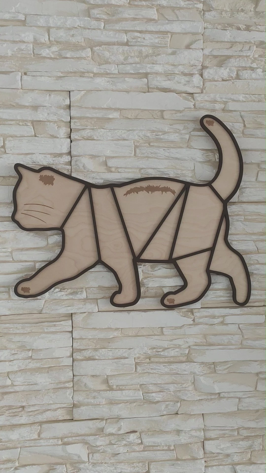 Katzen-Bilderrahmen aus Holz – Platz für 9 Fotos